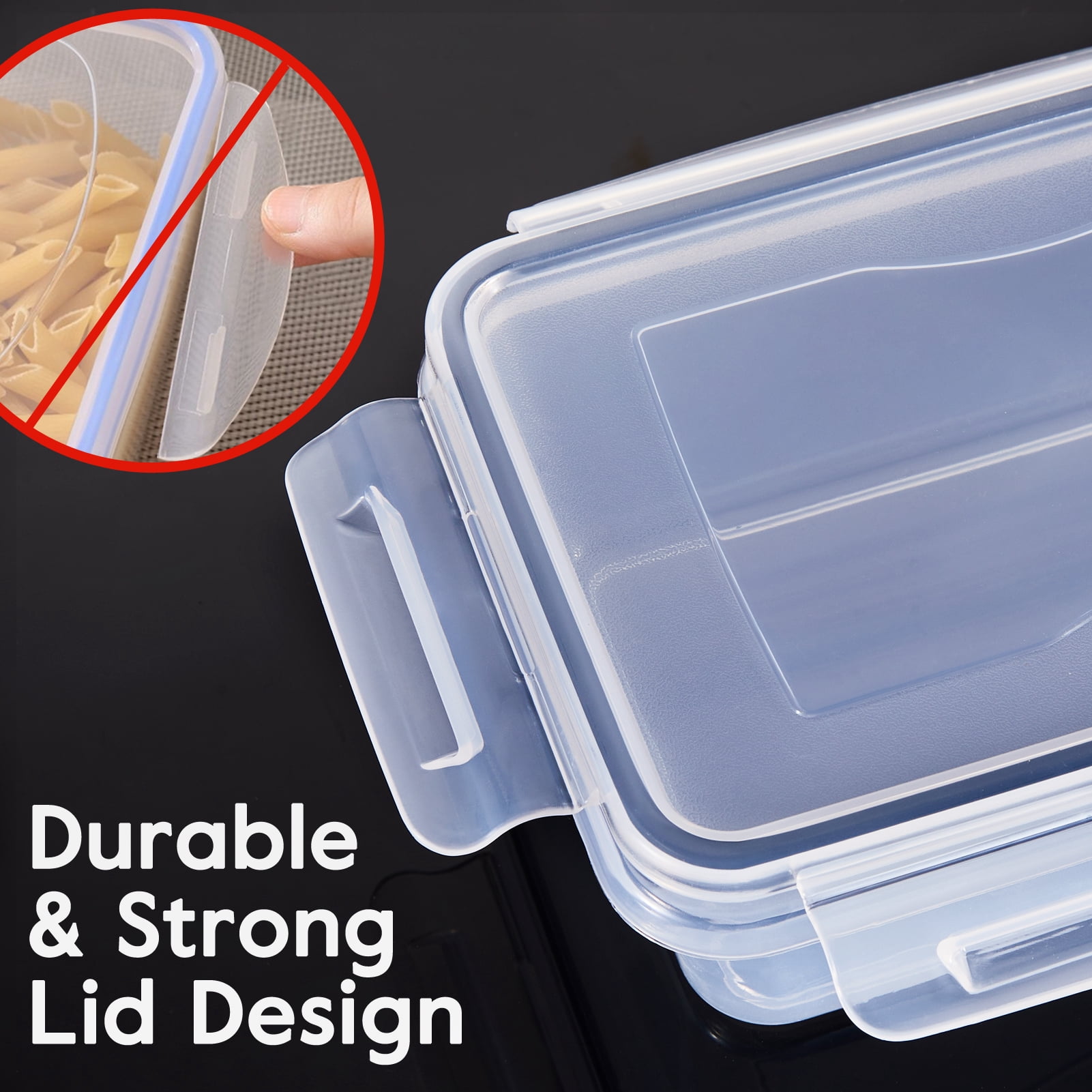 48-Piece Deluxe Food Storage Containers Set - Airtight, BPA-Free, Easy-Snap Lids, and Stackable - Includes 24 Containers, 24 Lids, Free Labels, and Marker for Pantry and Kitchen Organization