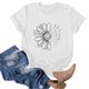 thumbnail image 3 of Gibobby Blusas Termicas Dama Camiseta de verano de girasol para mujer, blusa holgada de talla grande, camisetas casuales gráficas de manga corta para chica（Blanco， XL), 3 of 5