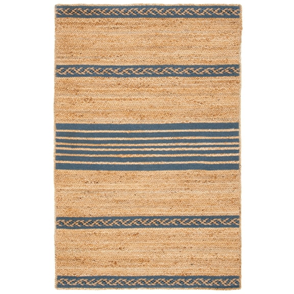 SAFAVIEH Natural Fiber Seanna Striped Area Rug, Natural/Grey, 4' x 6'