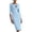 #307-Light Blue, variant on Women's Slim Fit Waist Defining Three Quarter Sleeve Round Neck Knee Length Dress Classic and Elegant