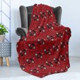 thumbnail image 4 of Abstract Soft Flannel Fleece Throw Blanket, Paisley Design with Dots Flowers Leaves Oriental Mandala Artwork Print, Cozy Plush for Indoor and Outdoor Use, 60" x 80", White Ruby, by Ambesonne, 4 of 5