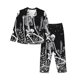 thumbnail image 1 of Fotbe Vintage Black white Plant skull Conjunto de Pijama de Manga Larga para Mujer con Estampado, Ropa de Dormir de 2 Piezas, Conjunto de Casa Suave y Cómodo con Bolsillos-X-Large, 1 of 7