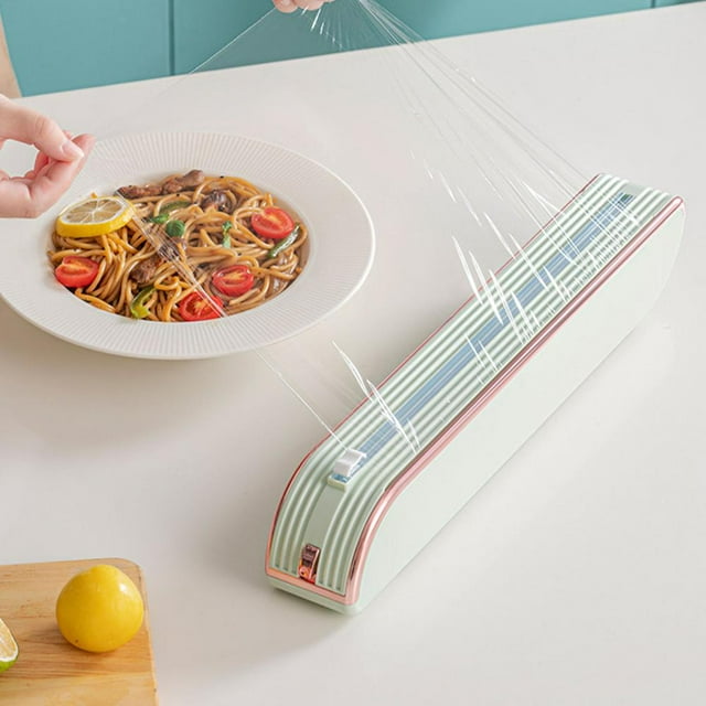 Feltree Distributeur de Film Plastique avec Coupeur Distributeur de Papier Aluminium Distributeur de Film Plastique Rechargeable Distributeur de Film Alimentaire