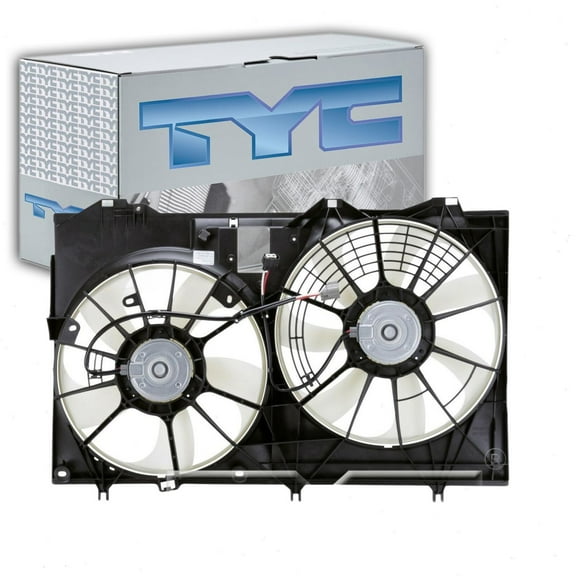 TYC Dual Radiator & Condenser Fan Assembly compatible with Toyota Sienna 3.5L V6 2017-2020