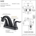 thumbnail image 5 of Wowow 2 Handle 4 inch Centerset Bathroom Basin Faucets in Black, 5 of 12