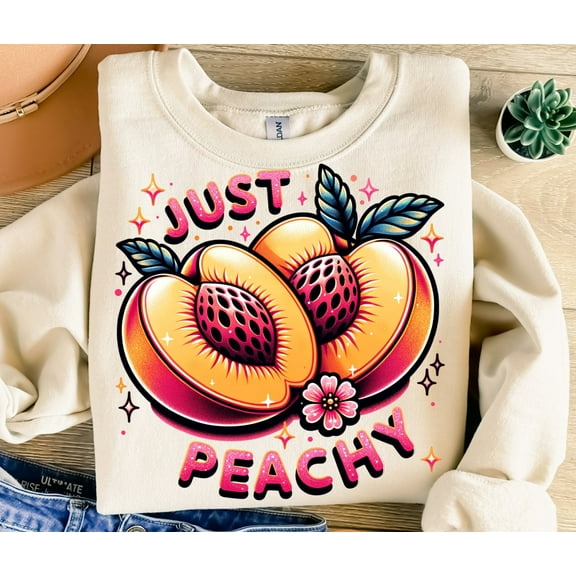 Just Peachy tshirt, Peach tshirt, Retro tshirt, Trendy Summer tshirt