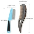 thumbnail image 4 of Dandruff Comb, Stainless Steel Fine Tooth Lice/Flea/Psoriasis Comb, Scalp Oil Buildup Removal Wide Hollow Tooth Button Hairbrush for Scalp Massage Care for Man Women and Kids, 4 of 8