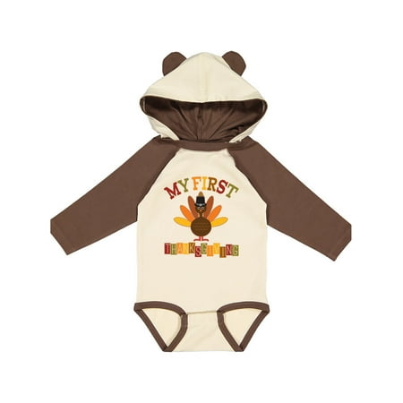 

Inktastic My First Thanksgiving Day Turkey Gift Baby Boy or Baby Girl Long Sleeve Bodysuit
