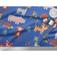 thumbnail image 2 of Soimoi Satin Silk Fabric Berries & Animals Cartoon Printed Fabric 1 Yard 42 Inch Wide, 2 of 3