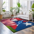 thumbnail image 3 of Large Area Rugs 5'x8', National Flag Carpet Runner Indoor Outdoor Rugs Home Decor Aesthetic, Red Blue Rooster Farmhouse Art Non Slip Mats Washable Accent Rug for Living Room Bedroom, 3 of 8