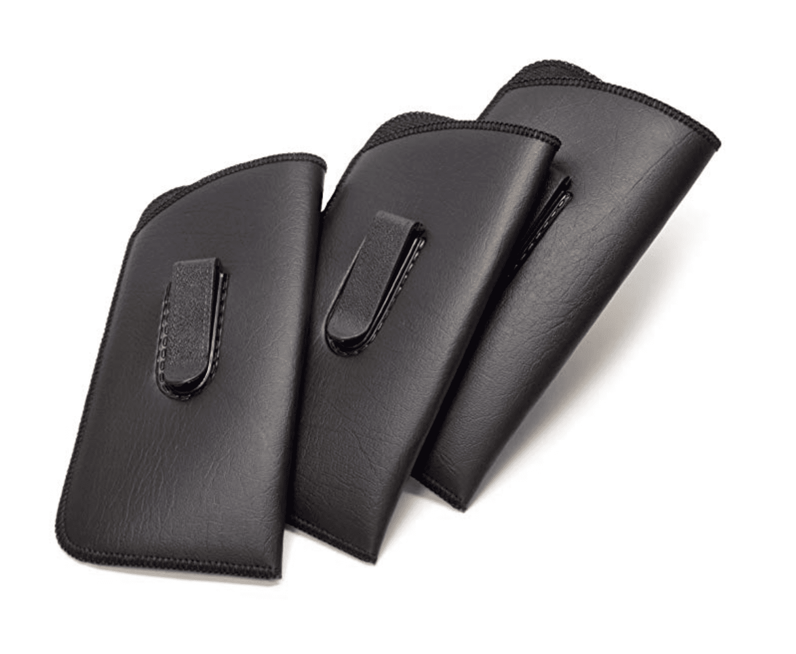 Mens Soft Slip-in Case w/Metal Clip Medium Sized in Black 