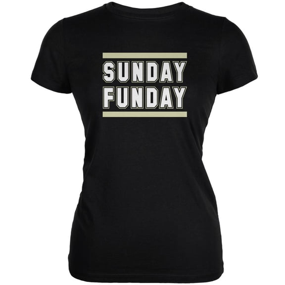 Sunday Funday New Orleans Black Juniors Soft T-Shirt - X-Large