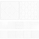 12 Sheets Drawing Stencils Hollow Diy Painting Templates Geometry ...