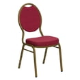 thumbnail image 1 of Bowery Hill Fabric/Metal Teardrop Back Stacking Chair Burgundy Red, 1 of 9