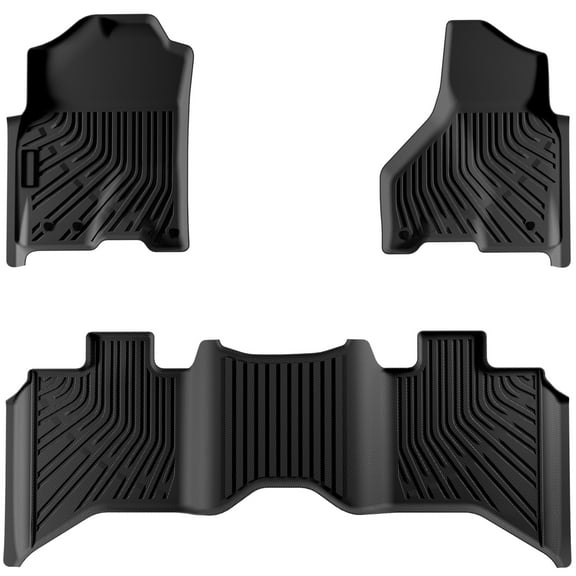 All-Weather Floor Mats for Dodge Ram 1500 2009-2018,3PCS Custom Fit Car Mats Heavy Duty TPE Floor Liners, Waterproof Truck Mats Full Set