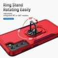 thumbnail image 4 of Allytech Galaxy S21FE 2021 Case with Ring Holder Grip, TPU + Hard PC Anti-Scratch Shockproof [Work with Magnetic Car Mount] Portable Kickstand Case for Samsung Galaxy S21 FE 6.4" 2021, Red + Rose, 4 of 7