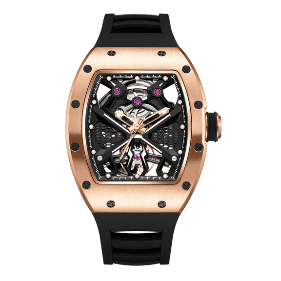 MEGIR Hollowed Dial Men Mechanical Watches Fashion Steel Case Automatic Wristwatch Waterproof Clock