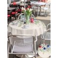 thumbnail image 5 of Outdoor Tablecloth with Umbrella Hole Zipper Red Blue Spring Floral Round Tablecloth 60" Waterproof Table Cloth Green Summer Botanical Watercolor Rustic Patio Table Cover Tablecloths for Picnic, 5 of 6
