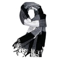 thumbnail image 1 of enjoywould Winter Scarf Windproof Breathable Soft Contrast Color Tassel Patchwork English Stylish Washable Men Muffler for Outdoor, 1 of 6