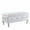 White, variant on LoLado Upholstered Storage Ottoman Bench, Faux Leather Rectangular Storage Benches Footrest with Crystal Buttons for Bedroom Living Room Entryway, Silver