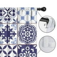 thumbnail image 4 of Blackout Kids Curtains,Blue Ethnic Geometric Patchwork Pattern Childrens Insulated Curtains Set Of 2,Bedroom Essentials,Toddler Room Decor 52x84in(132x213cm), 4 of 5