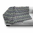 thumbnail image 3 of Ikat Soft Flannel Fleece Throw Blanket, Ornamental Chevron Pattern with Retro Design Elements, Cozy Plush for Indoor and Outdoor Use, 60" x 80", Pale Blue Purple, by Ambesonne, 3 of 6
