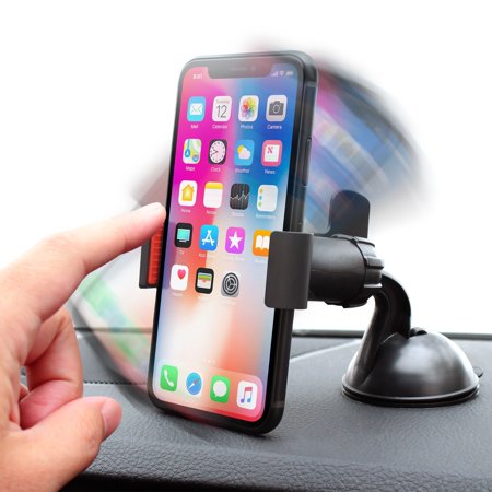 Insten Car Windshield Cell Phone Holder Car Mount Bracket for iPhone XS Max XR XS X 7 8 Plus SE 6s 6 iPod Touch 6th Samsung Galaxy S9 S9+ S10 S10e S8 S7 S6 Plus Edge Note 8 J7 J3 ZTE LG G6 V30 Stylo (Best Car Phone Mount Iphone 6)