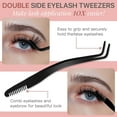 thumbnail image 2 of Lash Applicator Tool with Comb, Curved Eyelash Tweezers for Precision Placement and Application, Stainless Steel Lash Tool for DIY Eyelash Extensions, Individual Clusters, 2 of 7