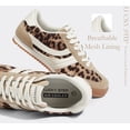thumbnail image 3 of LUCKY STEP Retro Sneakers Thin Sole Lace up Lightweight Casual Shoes,Leopard,Womens, 3 of 10