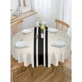thumbnail image 2 of Round Tablecloth Black Farmhouse Stripes Waterproof Oil Proof Polyester Table Cloth Cover Decor for Home Dining Outdoor,Patio,Parties, 54" Dia. Modern Minimalist Beige, 2 of 9