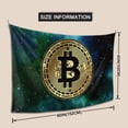 thumbnail image 2 of Bitcoin Virtual Crypto Coin Tapestry, Gold Coin Money Wall Hanging Tapestries Dorm Room Home Decor, 60" x 40", 2 of 6
