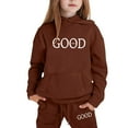 thumbnail image 6 of Gelikeya Kids Girls Hooded Sweatshirt Tops Pants 2 Piece Sweatsuit Sets Fashion Printed Sweatsuits with Pockets 1-9Y (Coffee, 8-9 Years), 6 of 6