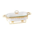 thumbnail image 4 of DOLITY Buffet Dish Tray with Stand Casserole Tray for Wedding Birthday Entertaining white, 4 of 9