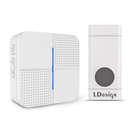 LDesign Wireless Doorbell Waterproof Door Bell Kit, Portable door chime with 1 Plug-In Receiver & 1 Push Button Transmitter, 1000 feet operating