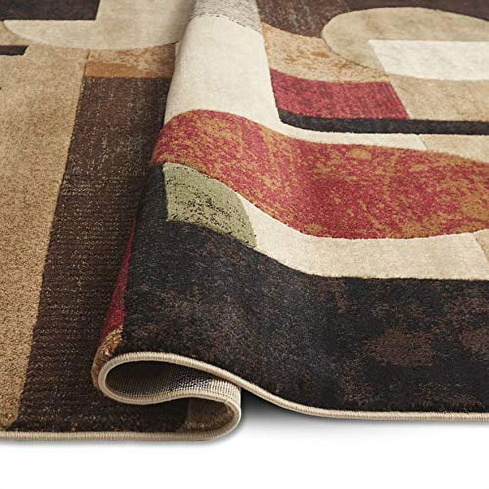 Home Dynamix Tribeca Jasmine Contemporary Geometric Area Rug, Brown/Red, 6'7"x9'10"