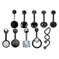 thumbnail image 3 of segolike 10Pcs Belly Button Rings Piercing Body Jewelry Cool Navel Barbell for Gift, 3 of 7