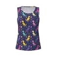 thumbnail image 3 of Picia Colorful Dinosaur Pattern Women's Workout Tank Top,Breathable Activewear,Slim Fit Athletic Top,Versatile Workout Moisture-wicking top-Small, 3 of 9