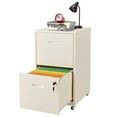 thumbnail image 5 of Polup 2 Drawer Office Mobile Vertical File Cabinet with Lock and Rolling Wheels, Cream, 18" Metal, 5 of 9