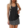 thumbnail image 4 of HOMBOM Womens Swimsuit Modest Tankini Swimwear Two Piece Black Boyshorts High Waisted Bathing Suit for Ladies,Polka Dot,L, 4 of 5