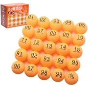 100Pcs Numbered Table Tennis Balls Beer PingPong 40mm Raffle Balls Lottery Balls Printed with Numbers for Party Games (No. 1-100)