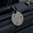 thumbnail image 5 of Sun Surf Ocean Beach Ice Cream Pattern Round Leather Luggage Card Suitcase Carry-On ID Tag, 5 of 8