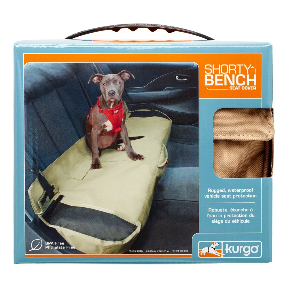Kurgo Shorty Bench Dog Seat Cover, Khaki