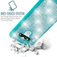 thumbnail image 4 of Value Pack + for LG Stylo 6 Bling Glitter Hard Bumper TPU with Tempered Glass Phone Case Hybrid Cell Phone Case Shock proof Edge Slim Bumper Scratch Cover (Teal), 4 of 4
