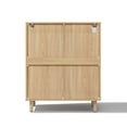 thumbnail image 4 of LuxenHome 31.5" Small Buffet Cabinet with Storage, Oak Accent Cabinet for Living Room, Dining Room, or Entryway, 4 of 8