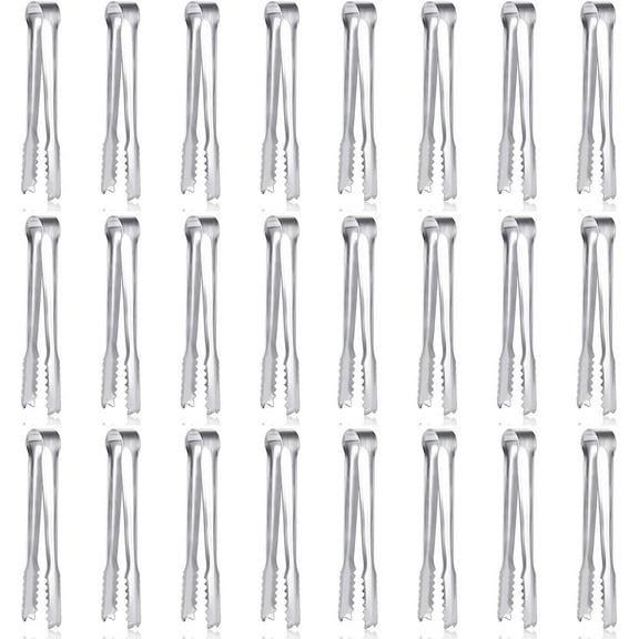 12 Pack Premium Small Serving Tongs, Dmoera Mini Stainless Steel Appetizer Tongs, 5.1Inch(12.7cm)