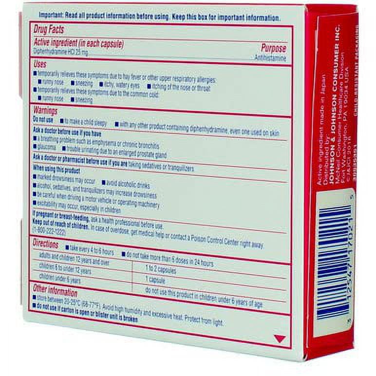 Benadryl Liqui-Gels Antihistamine Allergy Medicine & Cold Symptom Relief, Dye-Free Liquid Gelcaps with 25 mg of Diphenhydramine HCl for Symptoms Such As Runny Nose, Sneezing & More, 24 ct (Pack of 4)