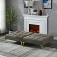 thumbnail image 4 of 71''Convertible Single Sofa Bed with Gold Metal Legs,  Soft Teddy Small Sofa Bed,Wide Sleeper Sofa/Loveseat, Modern Convertible Couch for Living Room(Taupe), 4 of 9