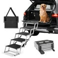 thumbnail image 2 of Dranite 5-Step Folding Dog Stairs for Cars, Aluminum Pet Steps Holds 150lbs, 2 of 7