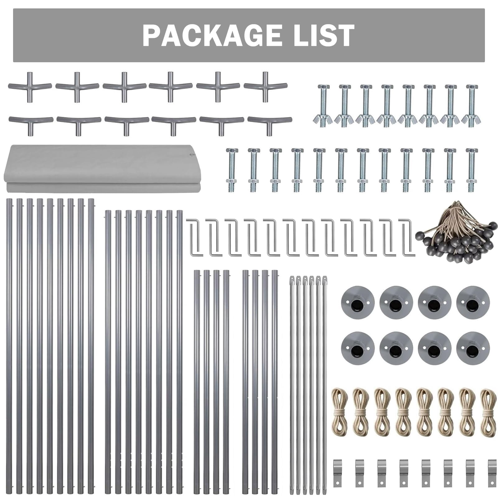 10x20FT Heavy Duty Carport with Galvanized Steel Frame, Portable Garage Shelter with Waterproof & UV Resistant Cover, Gray for Car, Boat, Truck & Outdoor Storage