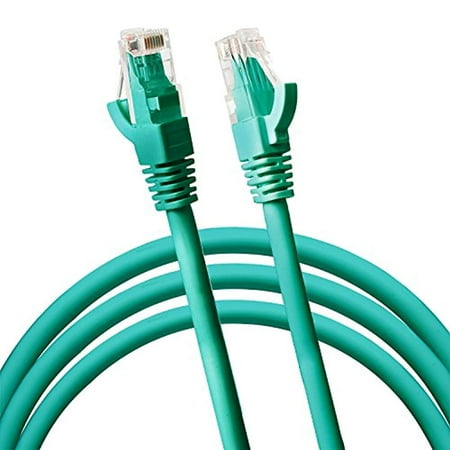 Jumbl Cat6 RJ45 Fast Ethernet Network Cable – 5 Feet Green - Connects Computer to Printer, Router, Switch Box or Local Area Network LAN Networking Cord, no Signal